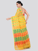 Pinkloom Women's Soft Cotton Jamdani Saree Without Blouse Piece