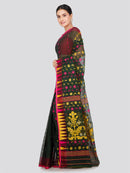 Pinkloom Women's Soft Cotton Jamdani Saree Without Blouse Piece