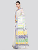 Pinkloom Women's Soft Cotton Jamdani Saree Without Blouse Piece