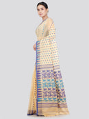 Pinkloom Women's Soft Cotton Jamdani Saree Without Blouse Piece