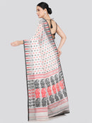 Pinkloom Women's Soft Cotton Jamdani Saree Without Blouse Piece