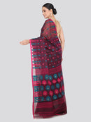 Pinkloom Women's Soft Cotton Jamdani Saree Without Blouse Piece