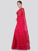 Pinkloom Women's Soft Cotton Jamdani Saree Without Blouse Piece