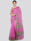 Pinkloom Women's Soft Cotton Jamdani Saree Without Blouse Piece