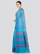 Pinkloom Women's Soft Cotton Jamdani Saree Without Blouse Piece