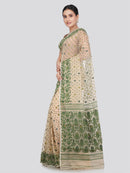 Pinkloom Women's Soft Cotton Jamdani Saree Without Blouse Piece