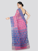 Pinkloom Women's Soft Cotton Jamdani Saree Without Blouse Piece