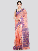 Pinkloom Women's Soft Cotton Jamdani Saree Without Blouse Piece
