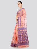 Pinkloom Women's Soft Cotton Jamdani Saree Without Blouse Piece