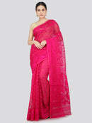 Pinkloom Women's Soft Cotton Jamdani Saree Without Blouse Piece