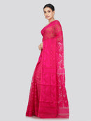 Pinkloom Women's Soft Cotton Jamdani Saree Without Blouse Piece