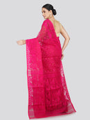 Pinkloom Women's Soft Cotton Jamdani Saree Without Blouse Piece