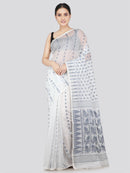 Pinkloom Women's Soft Cotton Jamdani Saree Without Blouse Piece