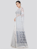 Pinkloom Women's Soft Cotton Jamdani Saree Without Blouse Piece