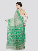 PinkLoom Women's Cotton Jamdani Saree Without Blouse Piece