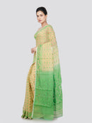 PinkLoom Women's Cotton Jamdani Saree Without Blouse Piece