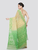 PinkLoom Women's Cotton Jamdani Saree Without Blouse Piece