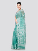 PinkLoom Women's Cotton Jamdani Saree Without Blouse Piece