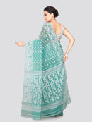 PinkLoom Women's Cotton Jamdani Saree Without Blouse Piece