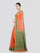 PinkLoom Women's Cotton Jamdani Saree Without Blouse Piece