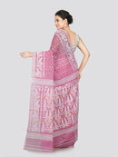 PinkLoom Women's Cotton Jamdani Saree Without Blouse Piece