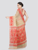 PinkLoom Women's Cotton Jamdani Saree Without Blouse Piece