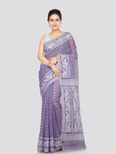 PinkLoom Women's Cotton Jamdani Saree Without Blouse Piece