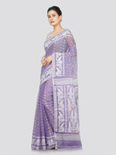 PinkLoom Women's Cotton Jamdani Saree Without Blouse Piece