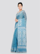 PinkLoom Women's Cotton Jamdani Saree Without Blouse Piece