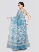 PinkLoom Women's Cotton Jamdani Saree Without Blouse Piece