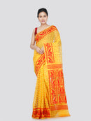 PinkLoom Women's Cotton Jamdani Saree Without Blouse Piece