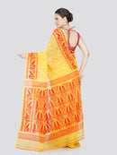 PinkLoom Women's Cotton Jamdani Saree Without Blouse Piece