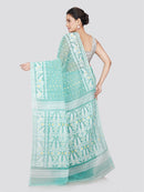 PinkLoom Women's Cotton Jamdani Saree Without Blouse Piece