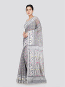 PinkLoom Women's Cotton Jamdani Saree Without Blouse Piece