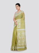 PinkLoom Women's Cotton Jamdani Saree Without Blouse Piece