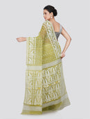 PinkLoom Women's Cotton Jamdani Saree Without Blouse Piece