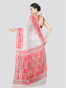 PinkLoom Women's Cotton Jamdani Saree Without Blouse Piece