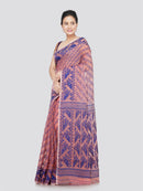 PinkLoom Women's Cotton Jamdani Saree Without Blouse Piece