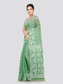 PinkLoom Women's Cotton Jamdani Saree Without Blouse Piece