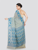 PinkLoom Women's Cotton Jamdani Saree Without Blouse Piece