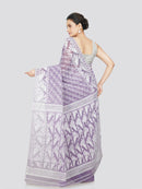 PinkLoom Women's Cotton Jamdani Saree Without Blouse Piece