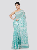 PinkLoom Women's Cotton Jamdani Saree Without Blouse Piece