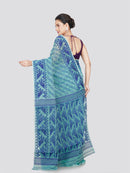 PinkLoom Women's Cotton Jamdani Saree Without Blouse Piece