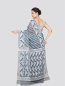 PinkLoom Women's Cotton Jamdani Saree Without Blouse Piece