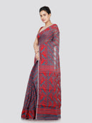 PinkLoom Women's Cotton Jamdani Saree Without Blouse Piece