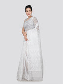 PinkLoom Women's Cotton Jamdani Saree Without Blouse Piece