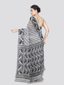 PinkLoom Women's Cotton Jamdani Saree Without Blouse Piece