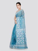 PinkLoom Women's Cotton Jamdani Saree Without Blouse Piece