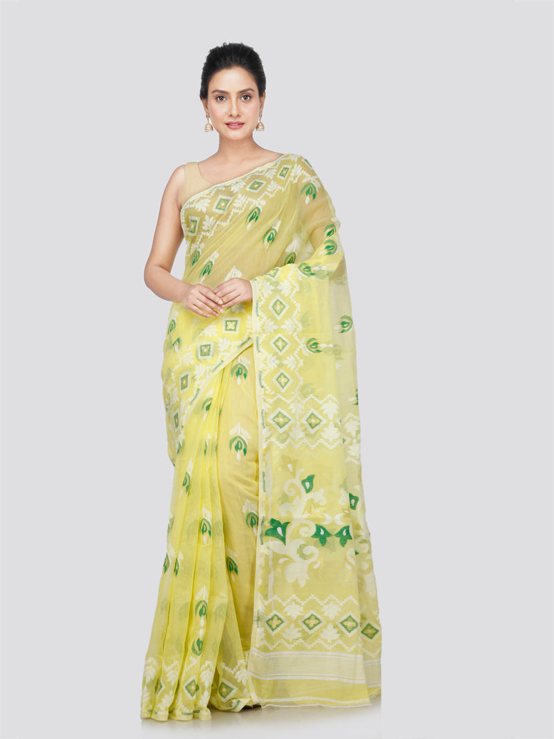 PinkLoom Women's Cotton Saree Without Blouse Piece