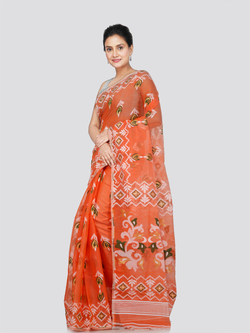 PinkLoom Women's Cotton Saree Without Blouse Piece